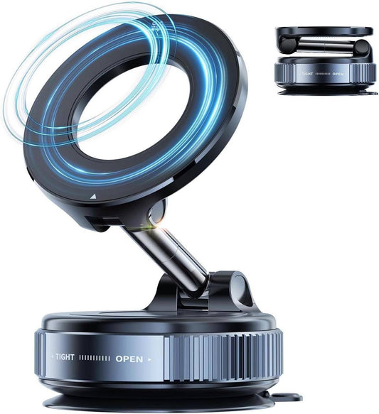 K007 Magnetic Vacuum Suction Phone Holder – Strong Grip, 360° Rotation, Sleek Design